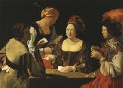 Georges de La Tour The Card-Sharp with the Ace of Spades (mk08) china oil painting reproduction